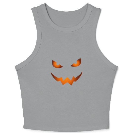 Scary Jack O Lantern Pumpkin Face Halloween Crop Tank Top
