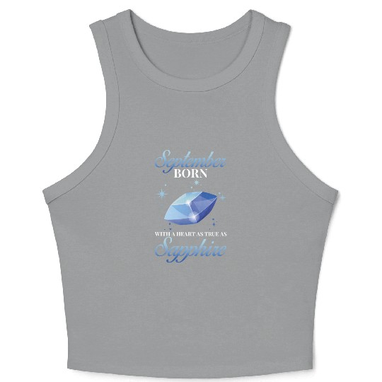 Birthstone September Sapphire Crop Tank Top