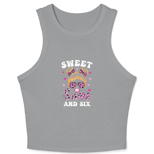 Sweet Sassy And Six Messy Bun Leopard Sunglasses Crop Tank Top