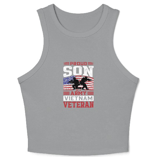Proud Son Of A Army Vietnam Veteran Crop Tank Top