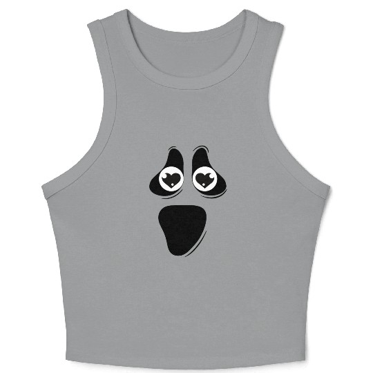 Cute Inlove Ghost Face Crop Tank Top