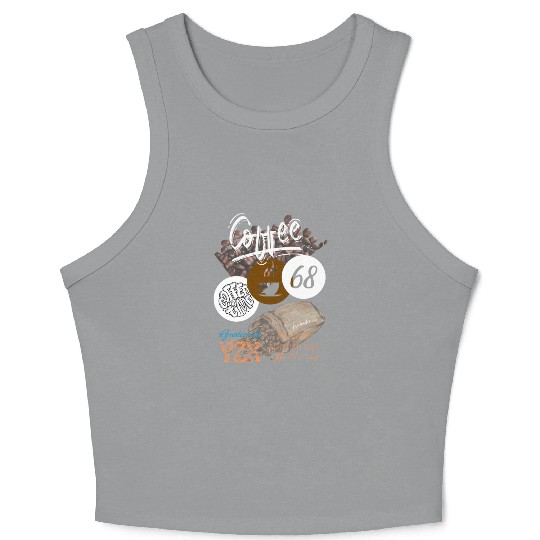 Vintage coffee time Crop Tank Top
