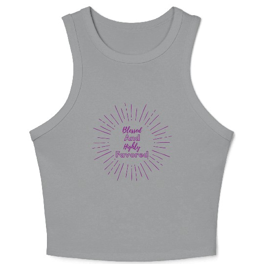 Blessed and Highly Favored Purple Crop Tank Top
