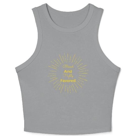 Blessed and Highly Favored Gold Crop Tank Top