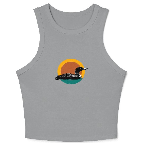 Loon Sunset Faded Look with Retro Colors Crop Tank Top