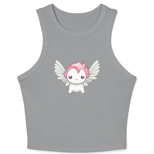 Sweet Axolotl with Angel Wings: Heavenly Design Crop Tank Top