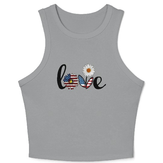 Love daisy solid Crop Tank Top