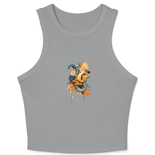 Abstract Banana Flower Crop Tank Top