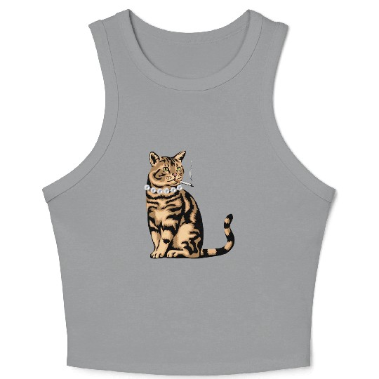 Cat Smoking Crop Tank Top