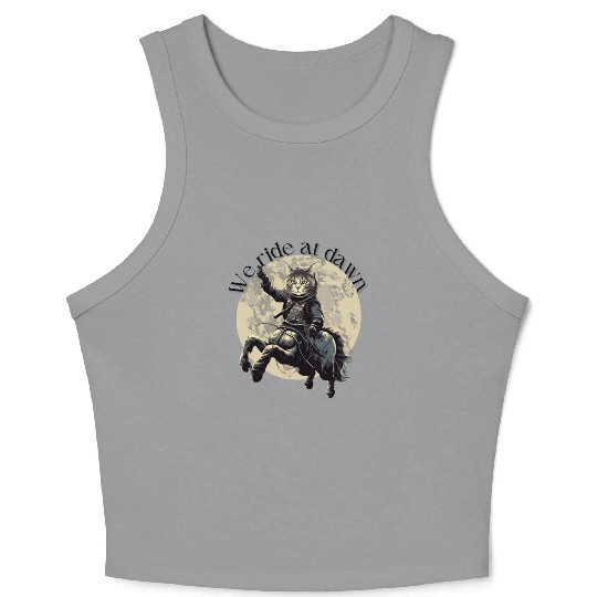 We ride at dawn! Cathorses! Crop Tank Top