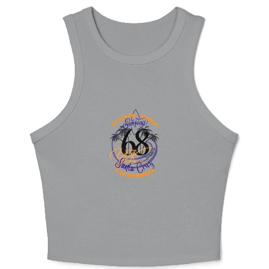Santa Cruz California summer vibes surfing Crop Tank Top