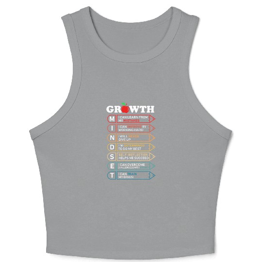 Growth Mindset Definition Motivational Quote Class Crop Tank Top