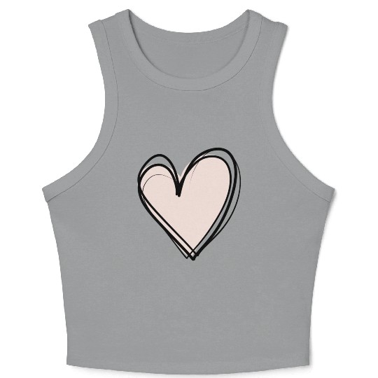 Pink heart Crop Tank Top