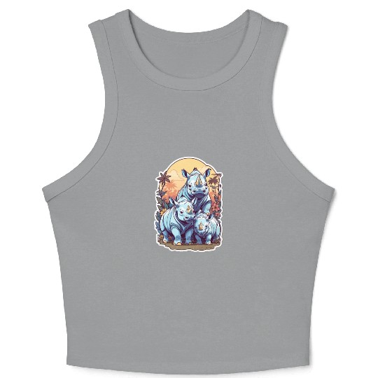 Rhinos Kawaii Crop Tank Top