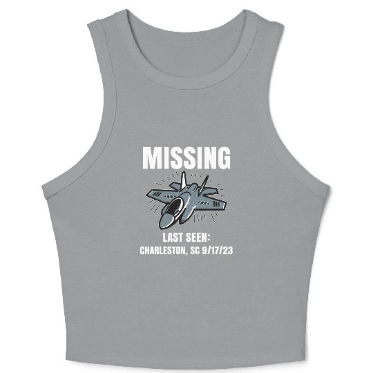 Missing F-35 War Plane Crop Tank Top