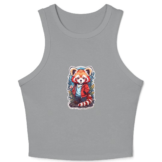Red Panda Kawaii Crop Tank Top