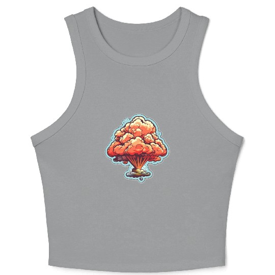 Explosion Fireworks Pyrotechnics Crop Tank Top