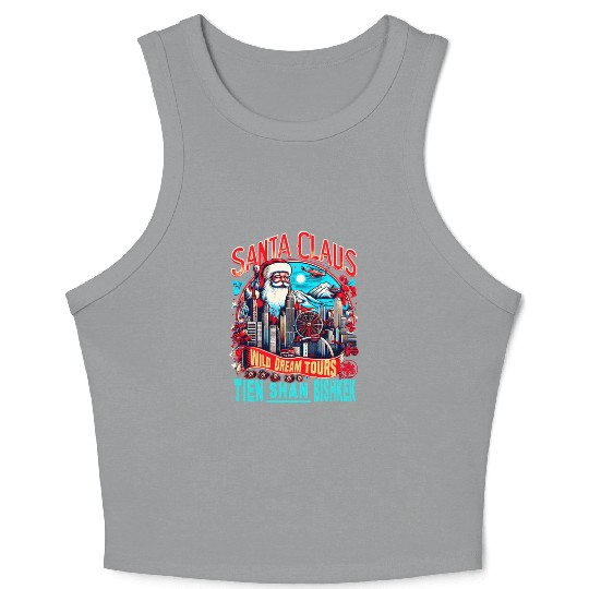 Santa Claus on an Adventure Travel World Tour Crop Tank Top