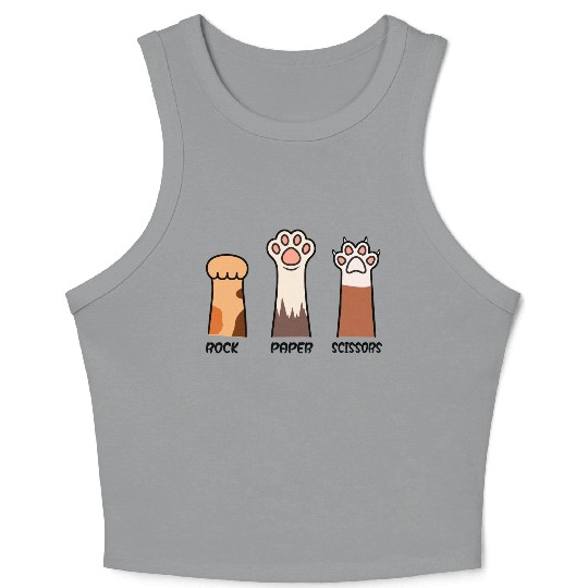 Rock Paper Scissors with Cat Paws Crop Tank Top