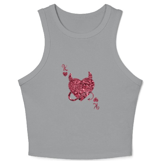 Halloween Card Game King of Hearts Devilish Crop Tank Top