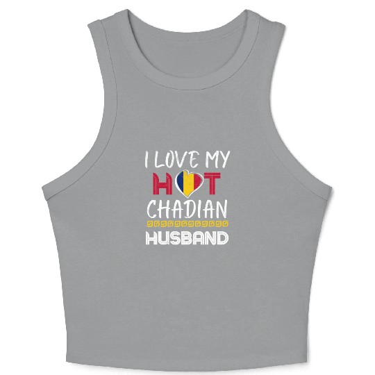 Funny Chadian Husband Proud Wife Crop Tank Top