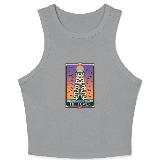 The Tower Tarot Skeleton Halloween Style Crop Tank Top