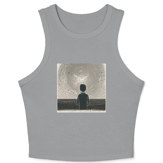 Silence's Essence: Abstract Serenity Crop Tank Top