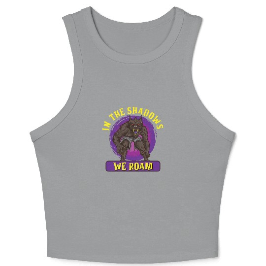 Funny Horror Werewolf Lycanthropy Full Moon Shapes Crop Tank Top