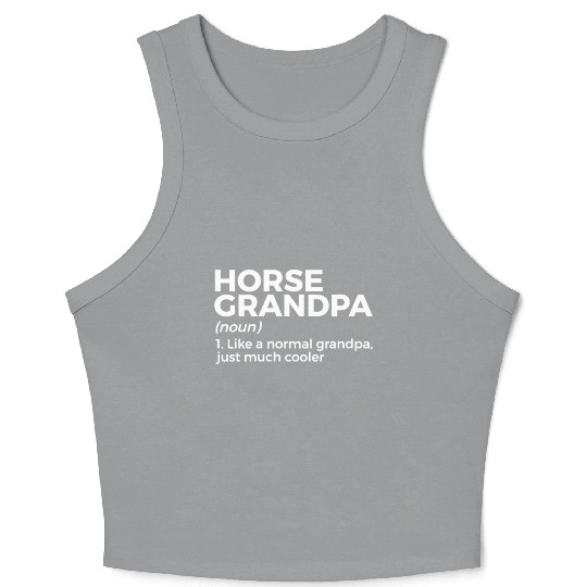 womens horse grandpa definition horse lover v neck Crop Tank Top