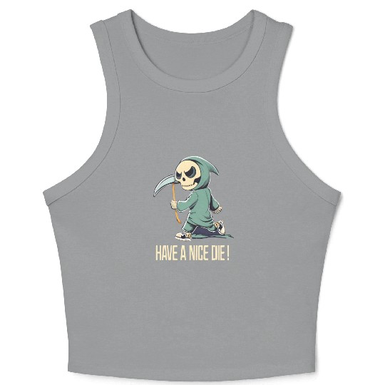 Cute Chibi Grim Reaper Crop Tank Top