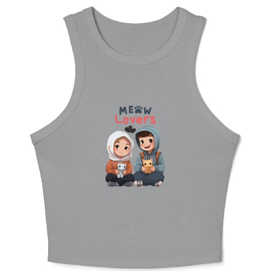 meow lovers Crop Tank Top