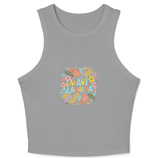 Maui Strong Lahaina Flower floral Crop Tank Top