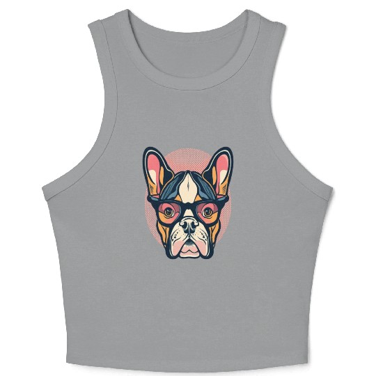 FRENCH BULLDOG DOG LOVERS Crop Tank Top