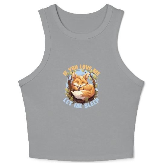Sleeping Fox Sleepyhead Napping Sleep Fox Lover Crop Tank Top