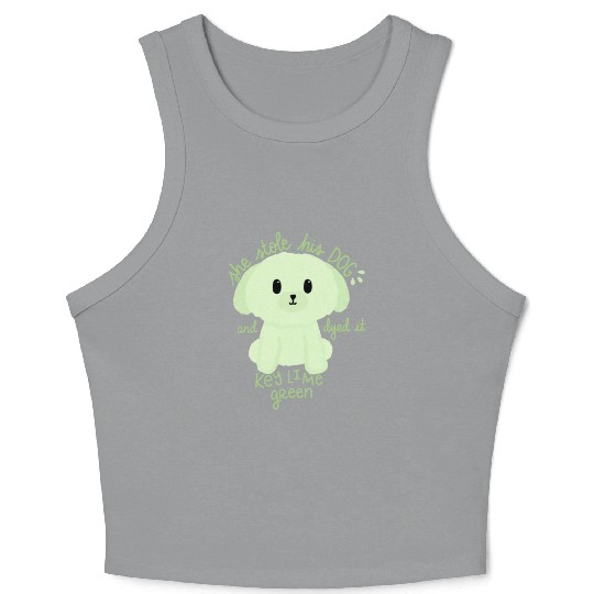 Key Lime Green Dog Crop Tank Top