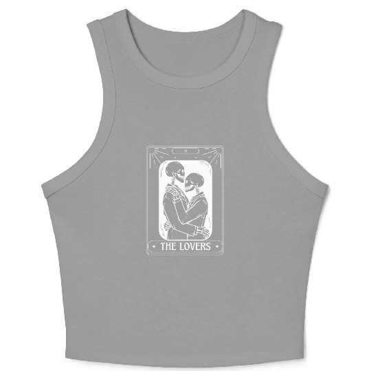 The Lovers Tarot Card Got Skeleton Skull Halloween Crop Tank Top