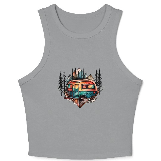 Camper / camping / Wildness / Tree / Mountain Crop Tank Top
