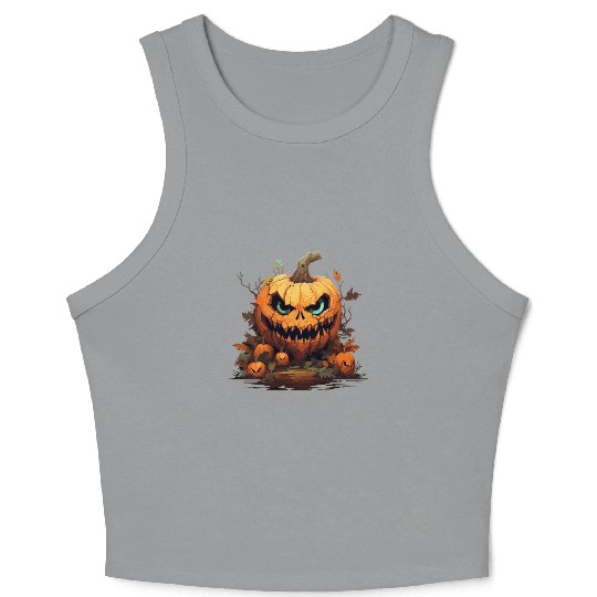 Halloween - Jack-O-Lantern Crop Tank Top