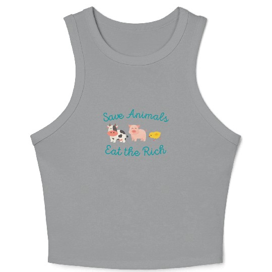 Save Animals Eat the Rich Crop Tank Top