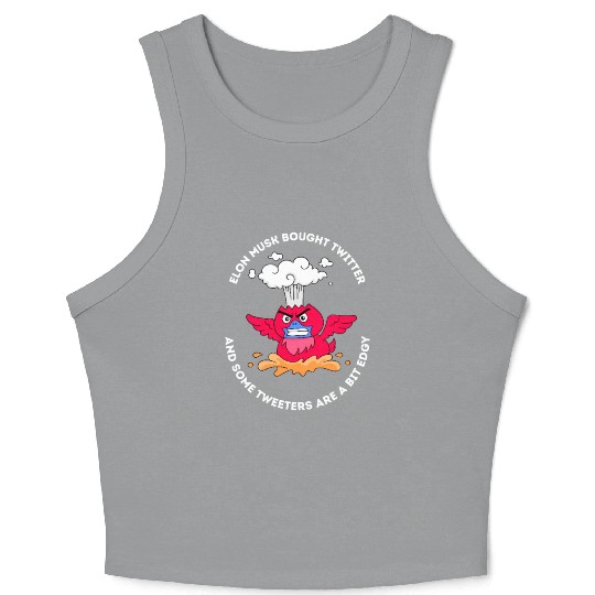 Elon Musk Angry Twitter Bird Crop Tank Top