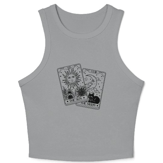 "Tarot Cards: Sun and Moon" Crop Tank Top