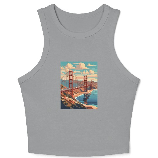 Golden Gate Bridge California Crop Tank Top Crop Tank Top, Golden