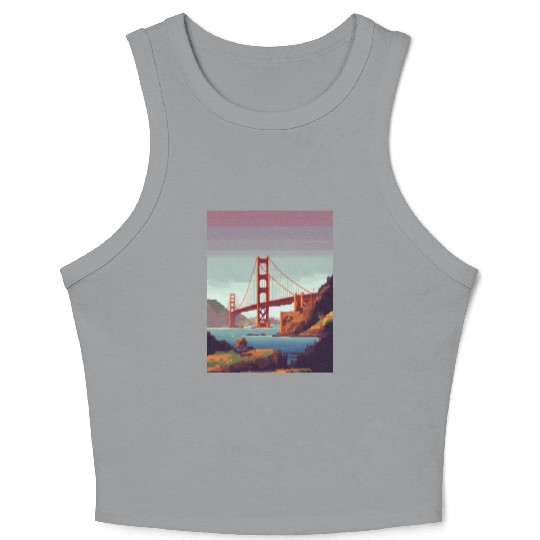 Golden Gate Bridge California Crop Tank Top, Golden Gate