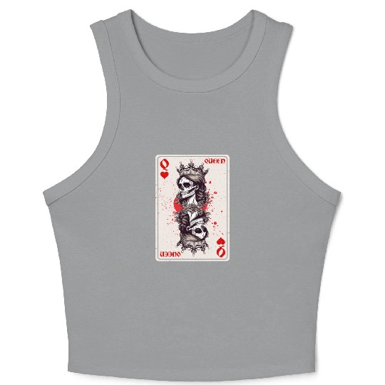Queen of Hearts Card Game Horror Heart Queen Crop Tank Top