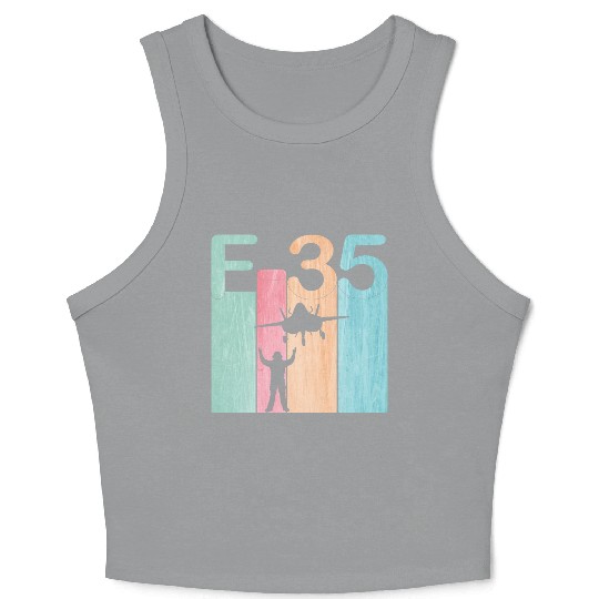 F35 Vintage Air Force Fighter Jets Crop Tank Top