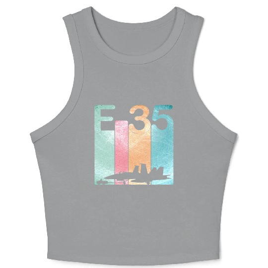 F35 Vintage Air Force Fighter Jets Crop Tank Top