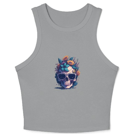 Floral Skull | C05 Crop Tank Top