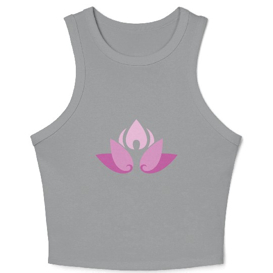 Meditative Lotus Tranquility Design Crop Tank Top