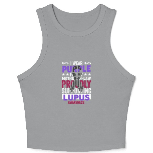 I wear Purple for my Mother-in-Law Lupus Awareness Crop Tank Top