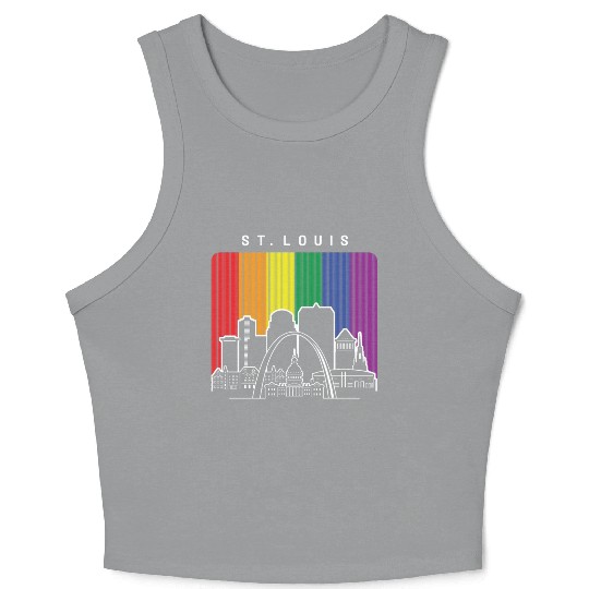 St. Louis Missouri Rainbow Flag LGBTQAI Pride Crop Tank Top